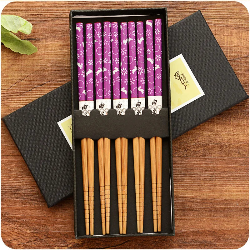 Bamboo Chopsticks 5 pair set