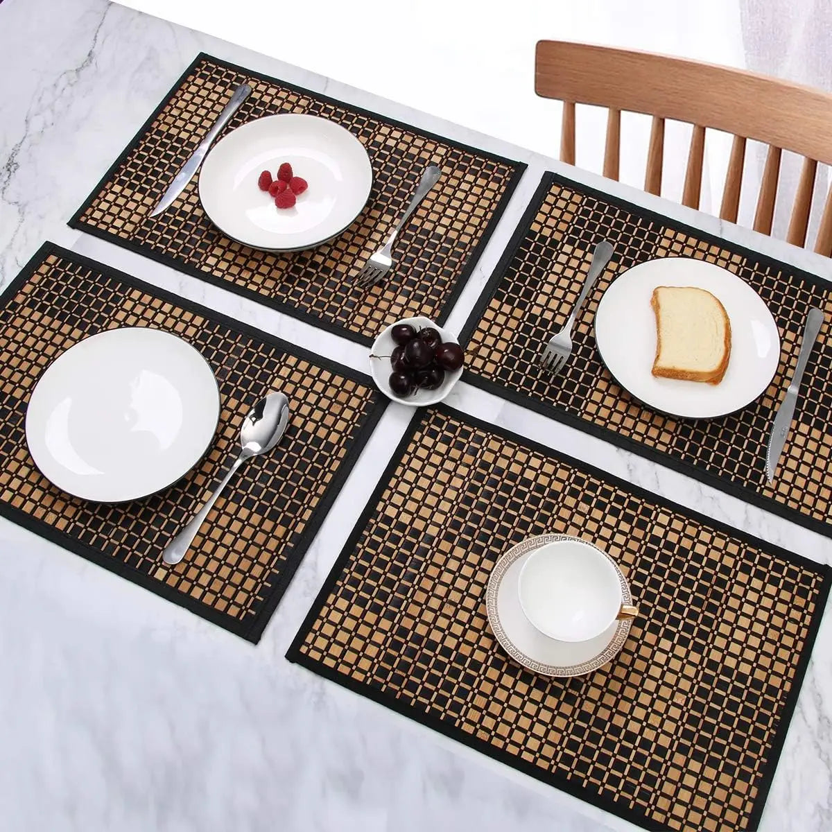 Bamboo Placemats for Dining Table Set of 4