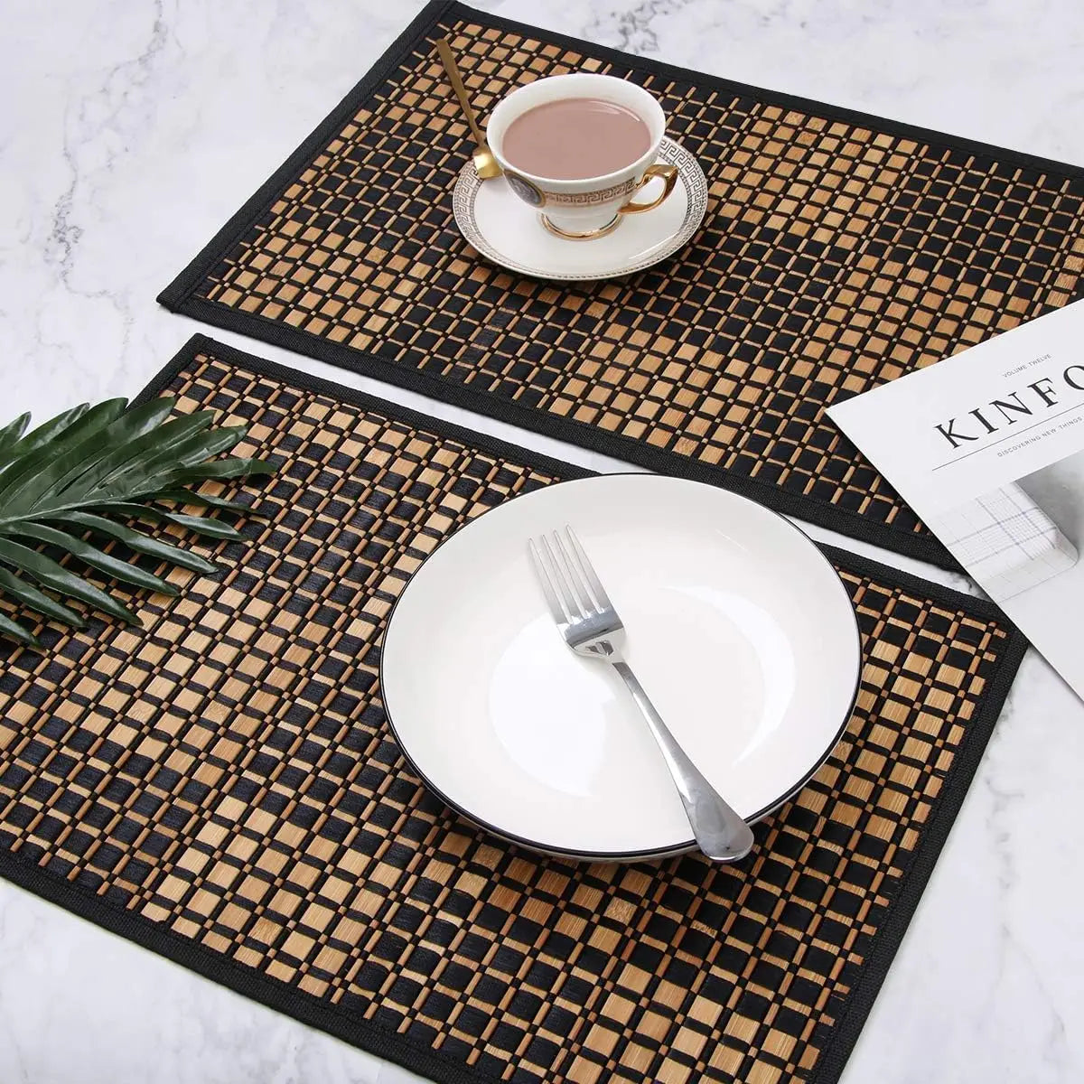 Bamboo Placemats for Dining Table Set of 4