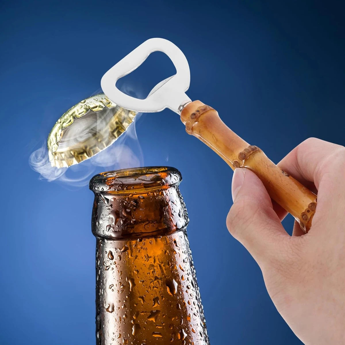 Bamboo bottle opener