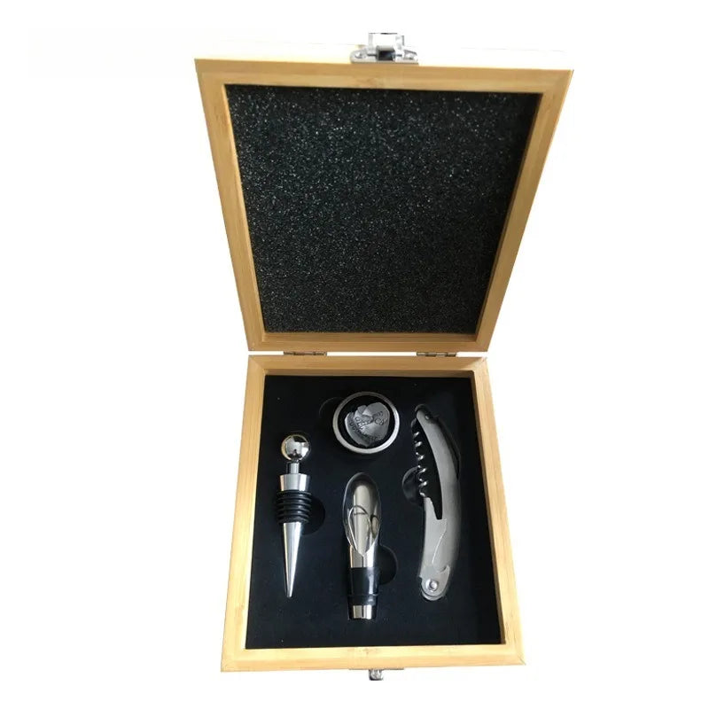 Bamboo Wine Opener Kit 4pcs set