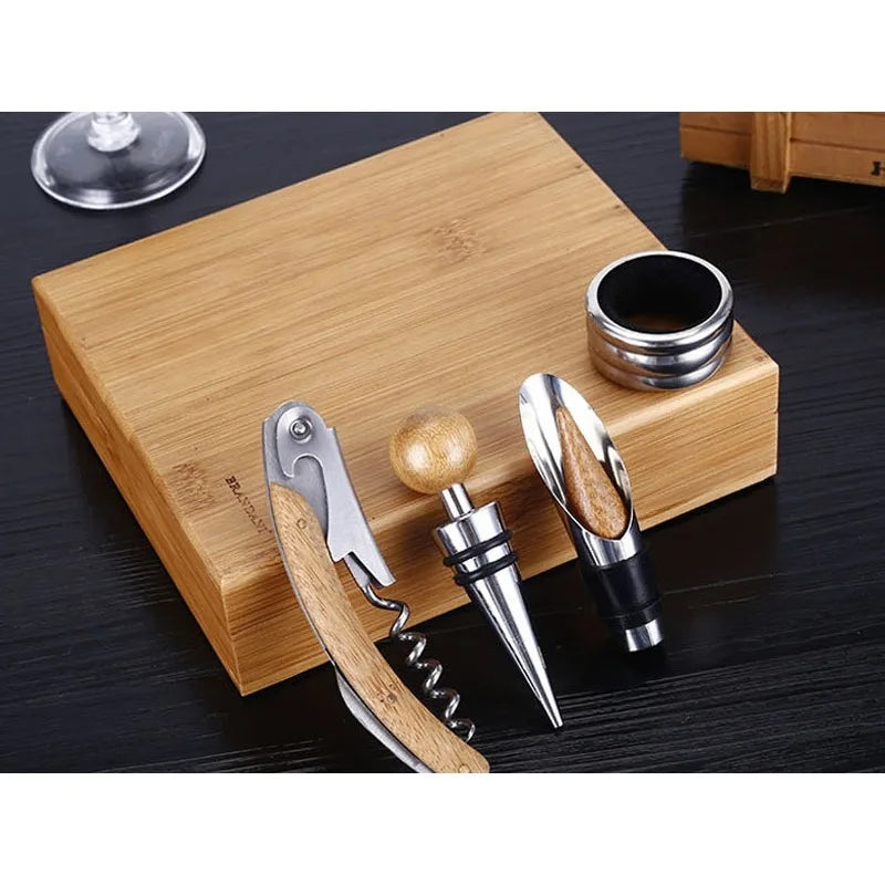 Bamboo Wine Opener Kit 4pcs set