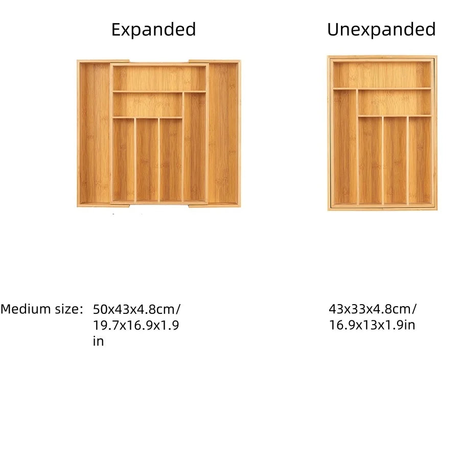 Bamboo Expandable Cutlery Tray