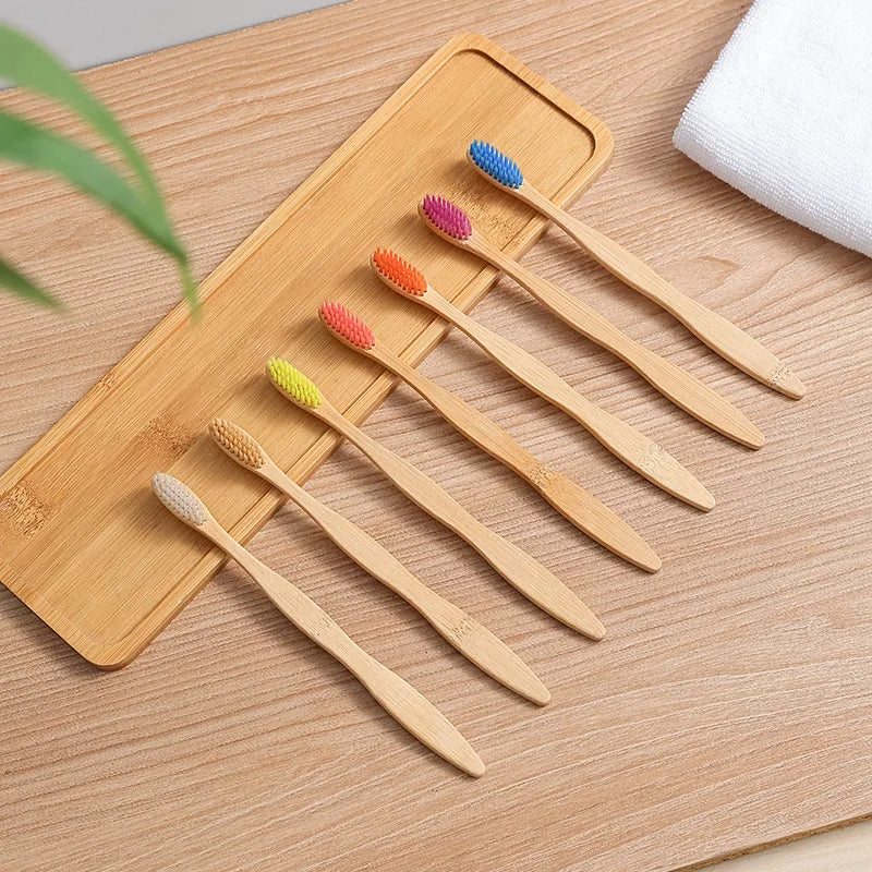 10 Pcs Bamboo Toothbrushes