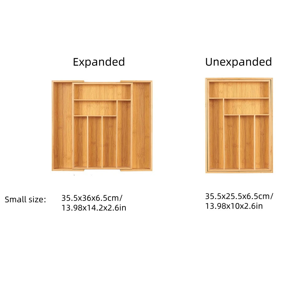 Bamboo Expandable Cutlery Tray