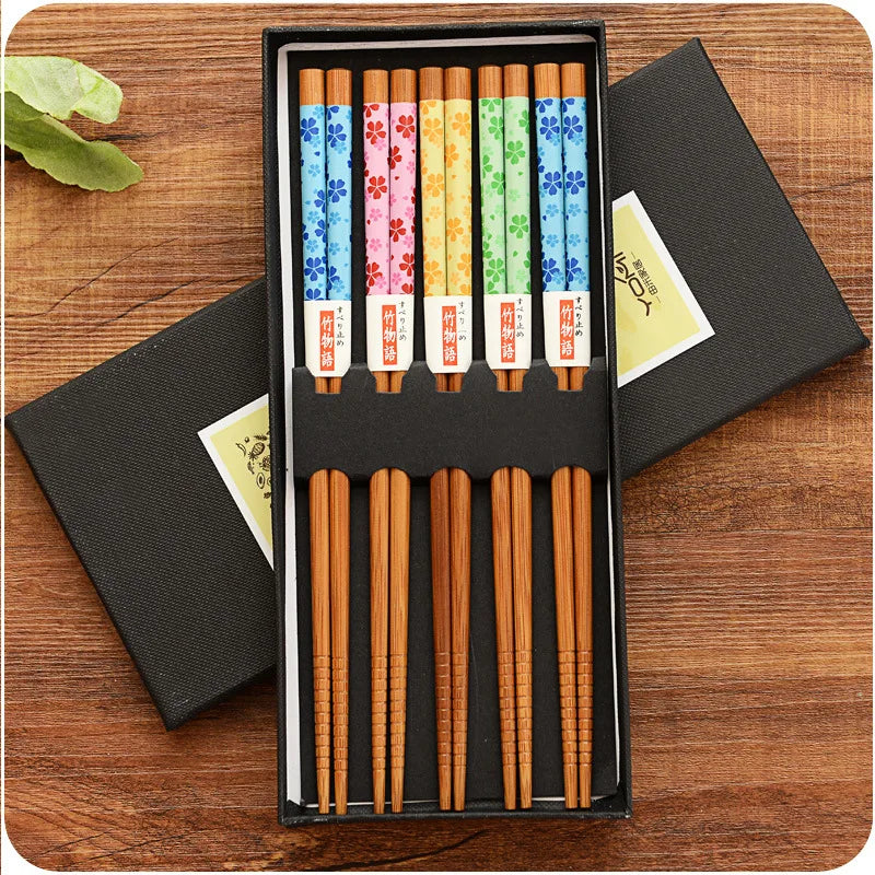 Bamboo Chopsticks 5 pair set