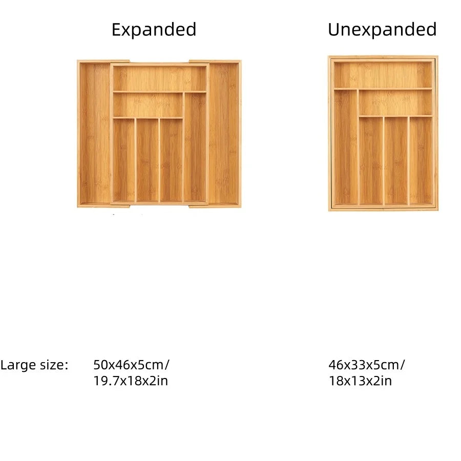 Bamboo Expandable Cutlery Tray