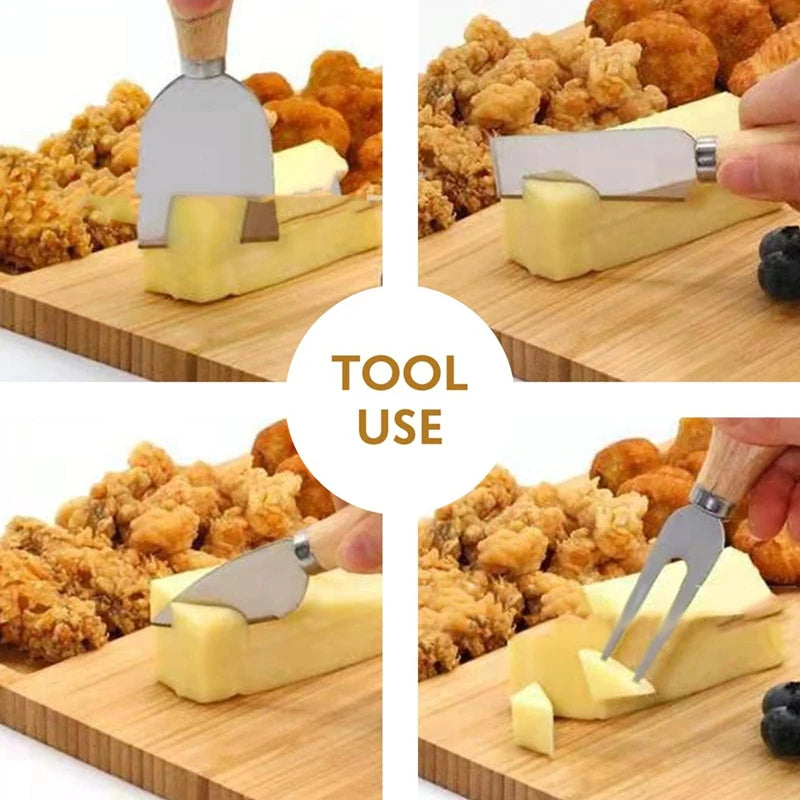Bamboo Cheese Board Set