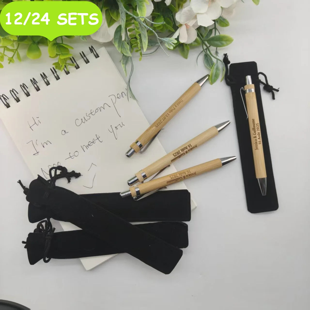 Bamboo Ballpoint Pens 12/24 Sets