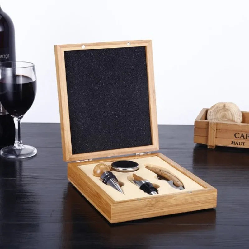 Bamboo Wine Opener Kit 4pcs set
