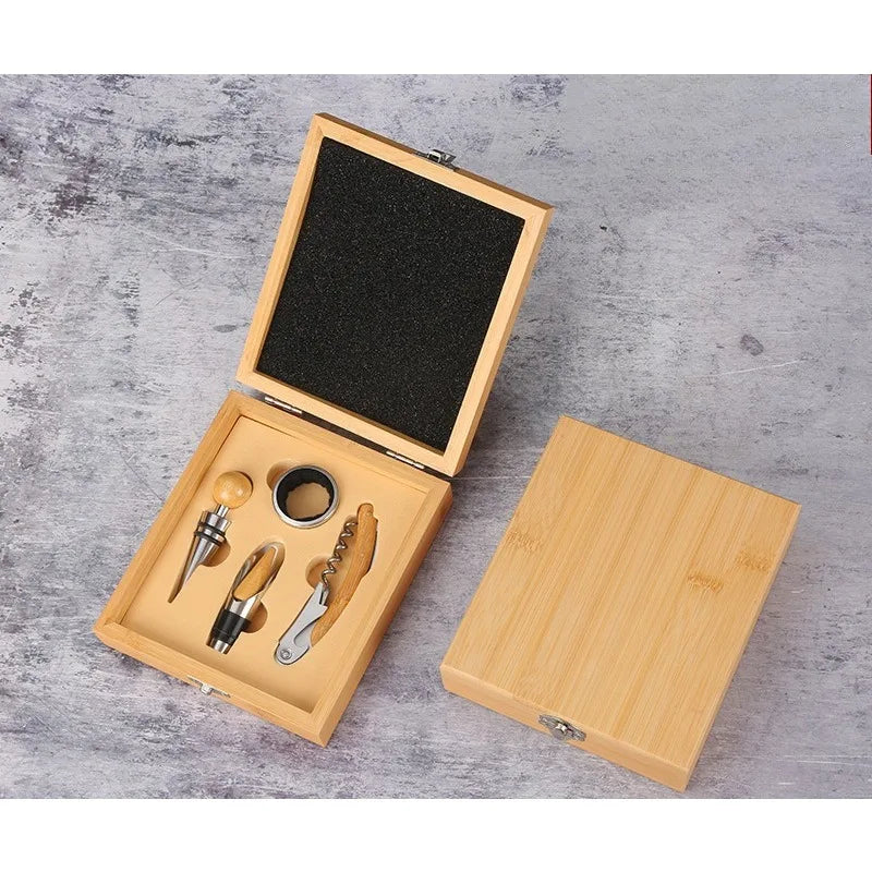 Bamboo Wine Opener Kit 4pcs set