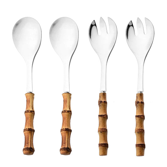 Bamboo Spoon Fork Handle Set 2/4pcs