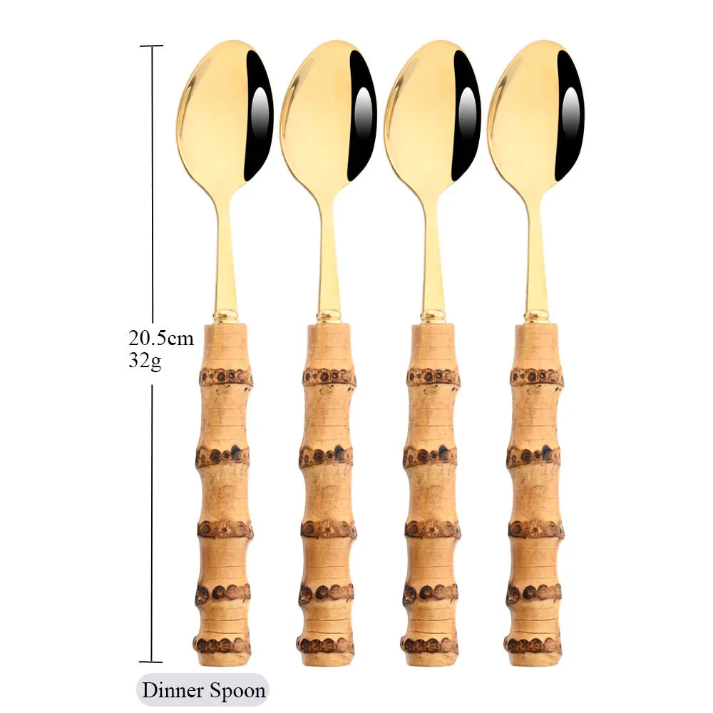 Bamboo tableware set 4/20pcs