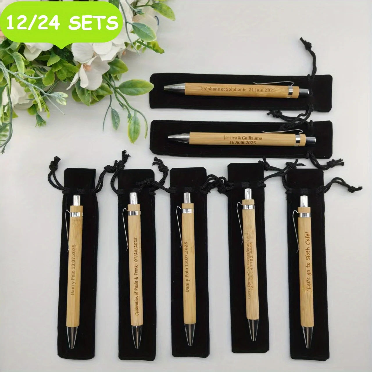 Bamboo Ballpoint Pens 12/24 Sets