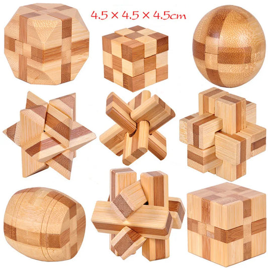 Bamboo Puzzles Game Toy For Adults Kids 11 Types
