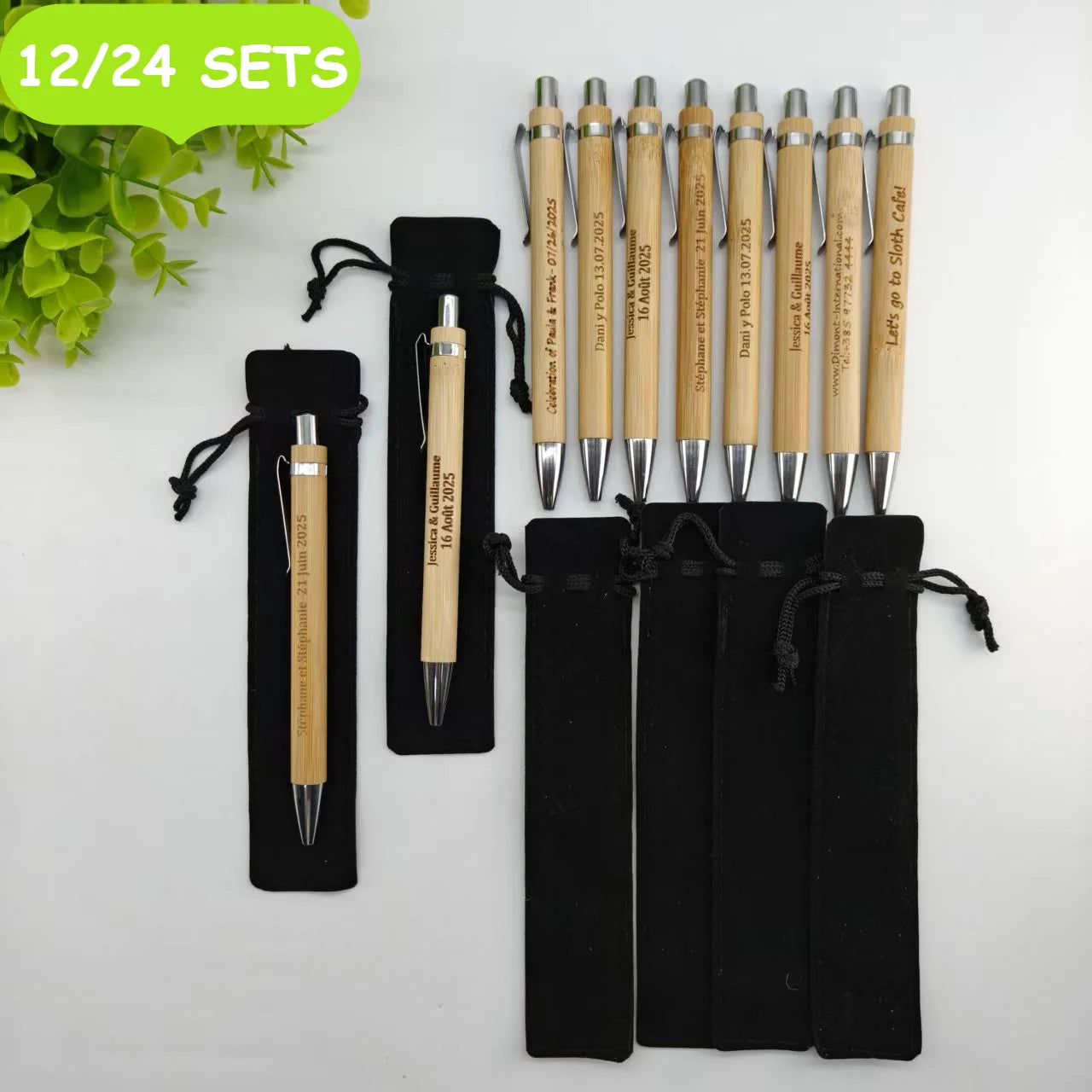 Bamboo Ballpoint Pens 12/24 Sets
