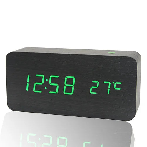 Wooden LED Alarm Clock