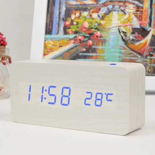 Wooden LED Alarm Clock