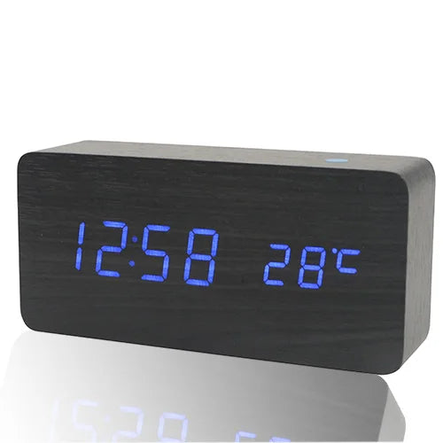 Wooden LED Alarm Clock