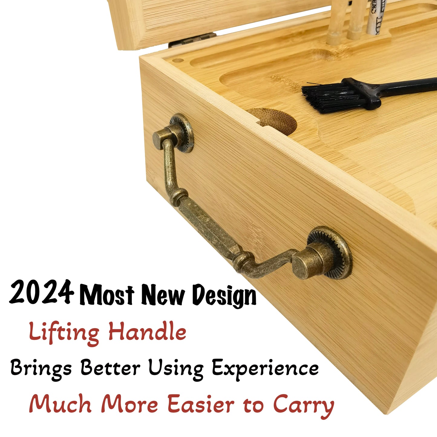 Bamboo Box with Rolling Tray