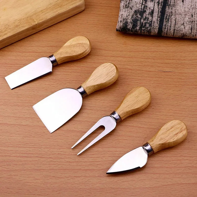 Bamboo Cheese Board Set With Cheese Knife