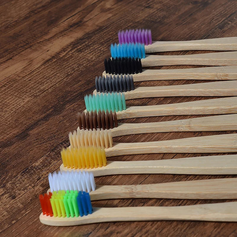 10Pcs Bamboo Toothbrush
