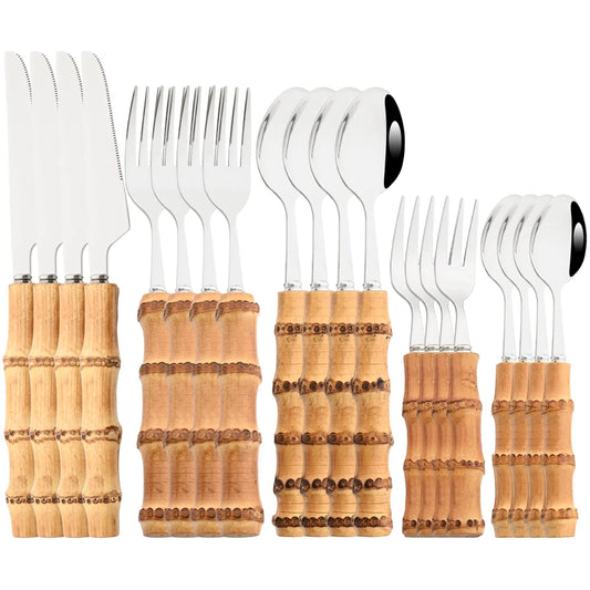 Bamboo tableware set 4/20pcs