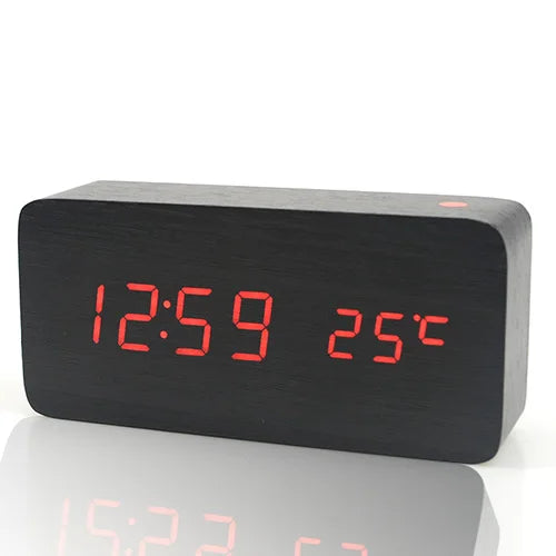Wooden LED Alarm Clock