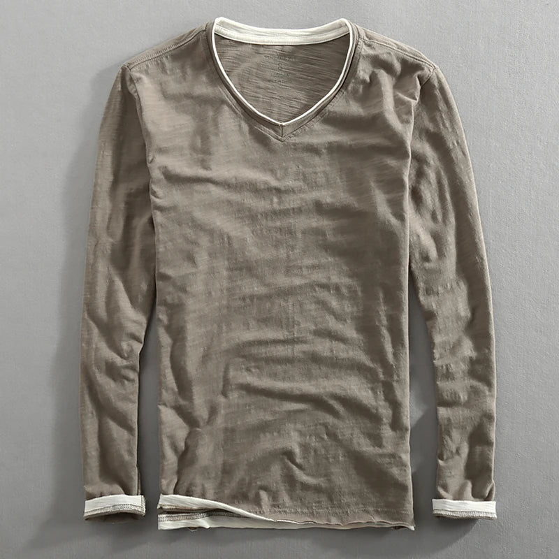 Bamboo Cotton Long Sleeve T-shirt Men