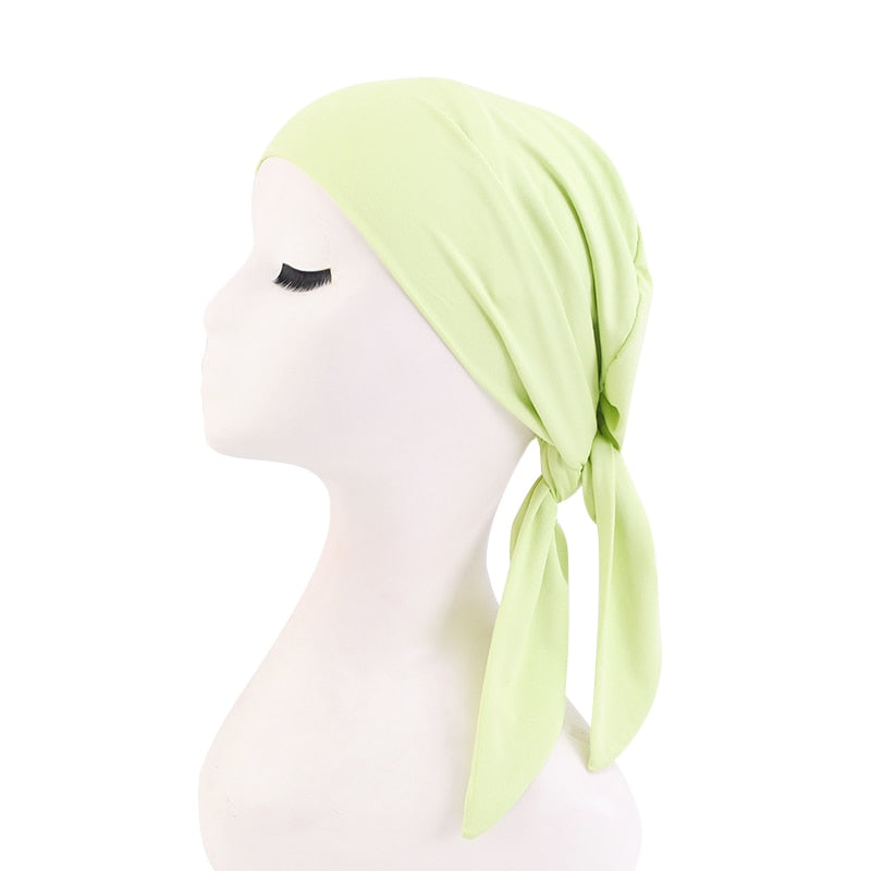 Bamboo cotton Pre-Tied Scarf, Turban Women between 54 models