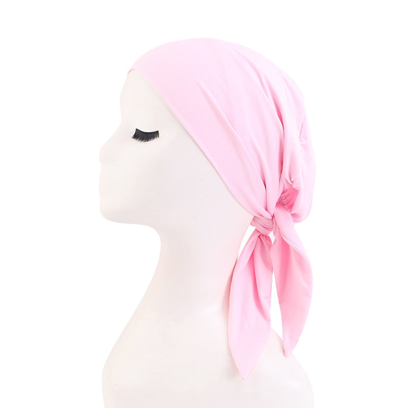 Bamboo cotton Pre-Tied Scarf, Turban Women between 54 models