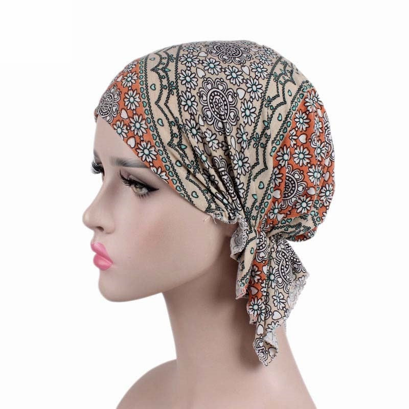 Bamboo cotton Pre-Tied Scarf, Turban Women between 54 models