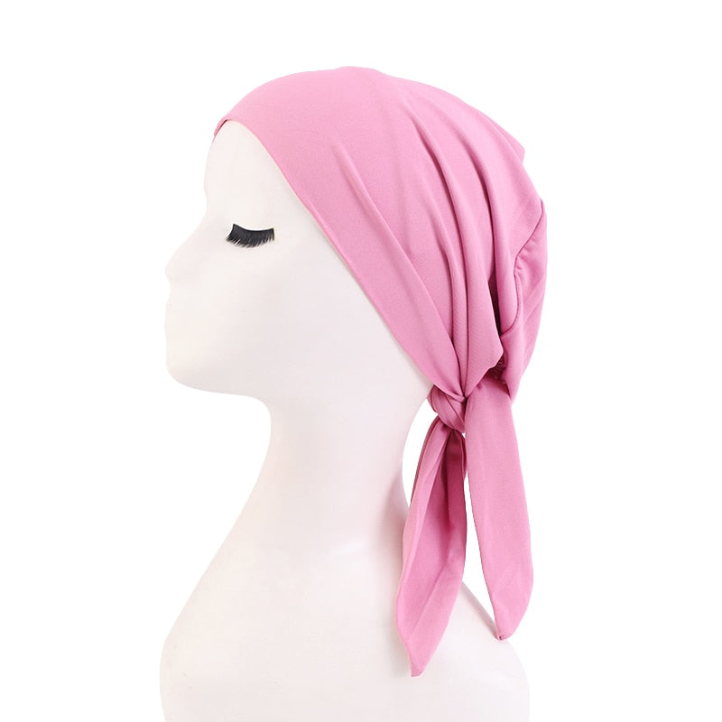 Bamboo cotton Pre-Tied Scarf, Turban Women between 54 models