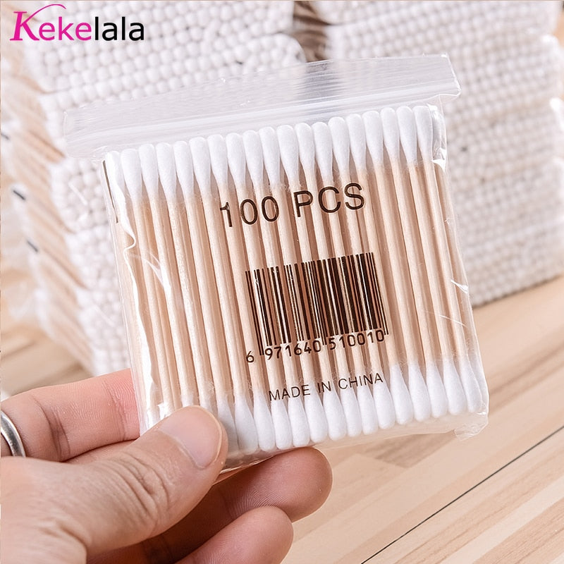 Bamboo Q-tips 500/300/100PCS Cotton Swabs