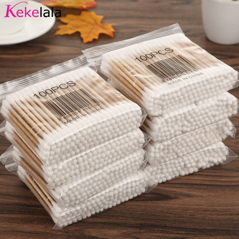 Bamboo Q-tips 500/300/100PCS Cotton Swabs