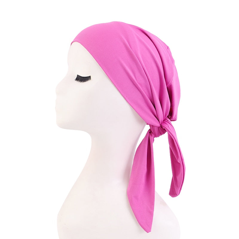 Bamboo cotton Pre-Tied Scarf, Turban Women between 54 models