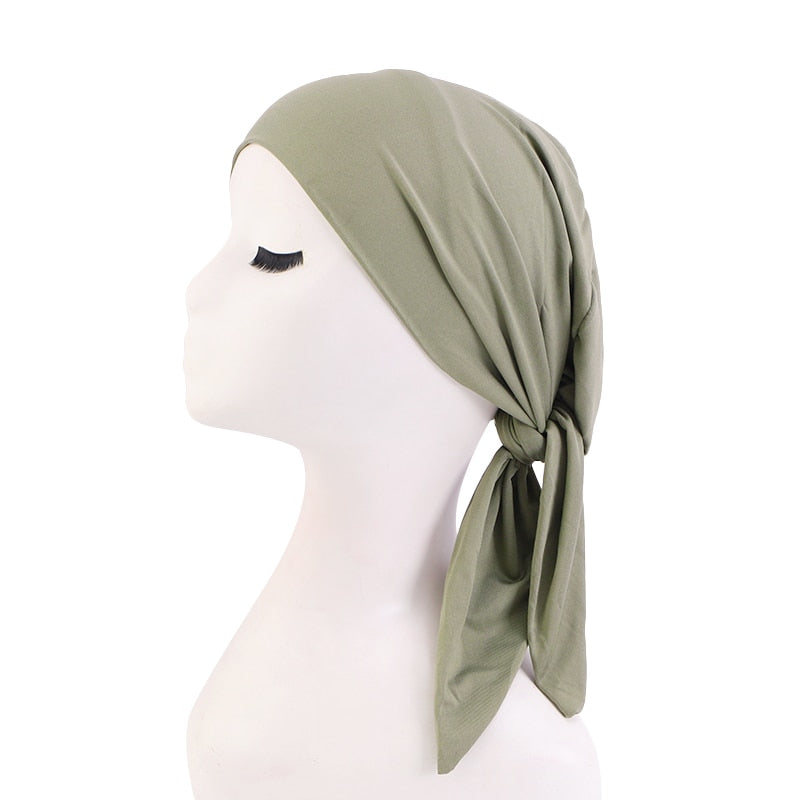 Bamboo cotton Pre-Tied Scarf, Turban Women between 54 models