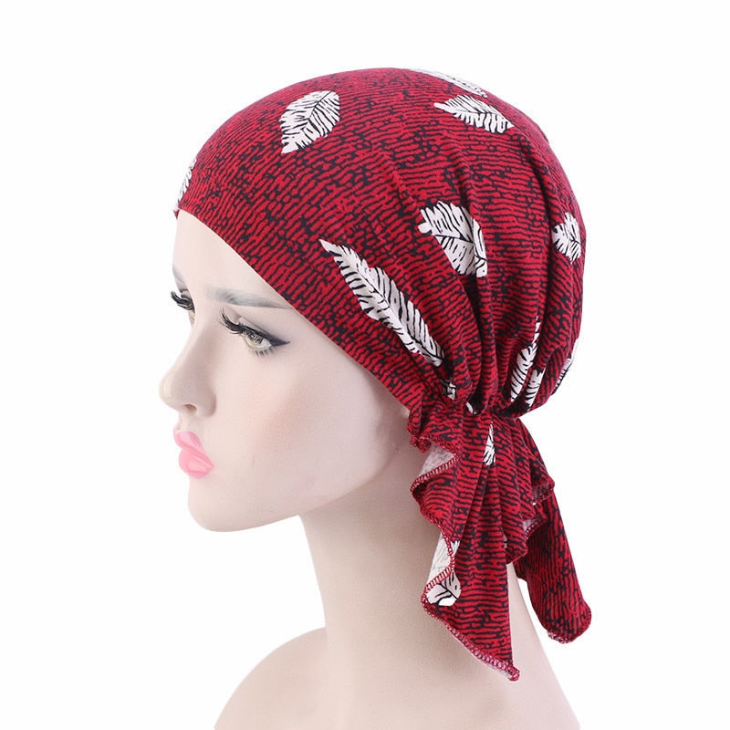 Bamboo cotton Pre-Tied Scarf, Turban Women between 54 models