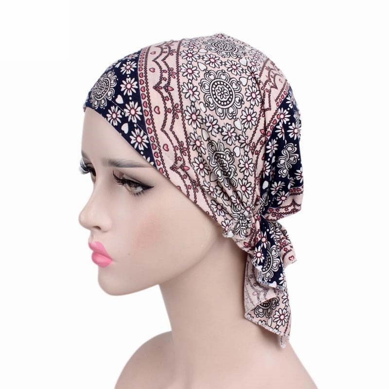 Bamboo cotton Pre-Tied Scarf, Turban Women between 54 models