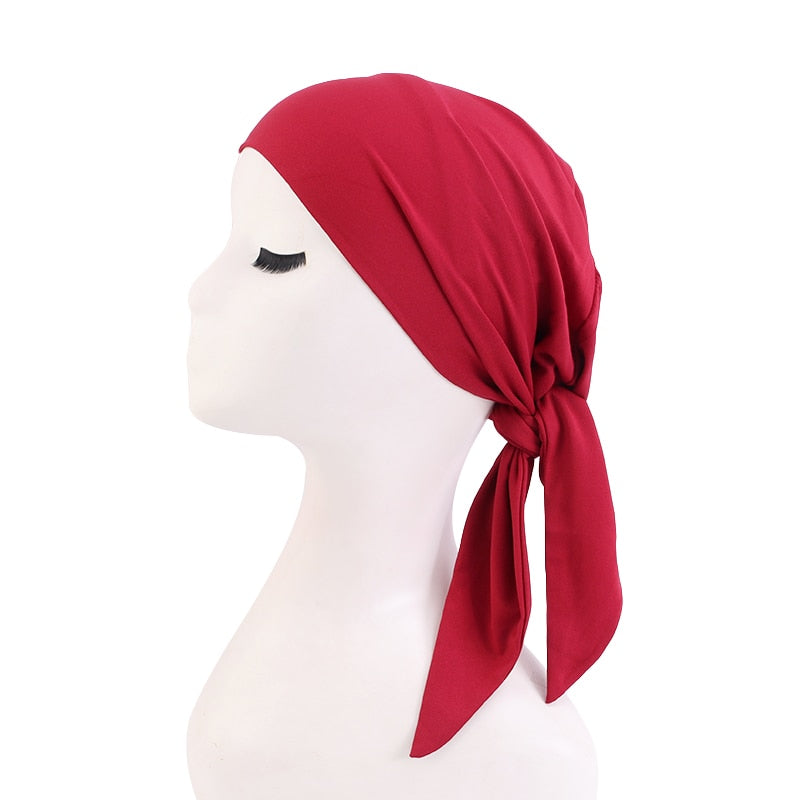 Bamboo cotton Pre-Tied Scarf, Turban Women between 54 models