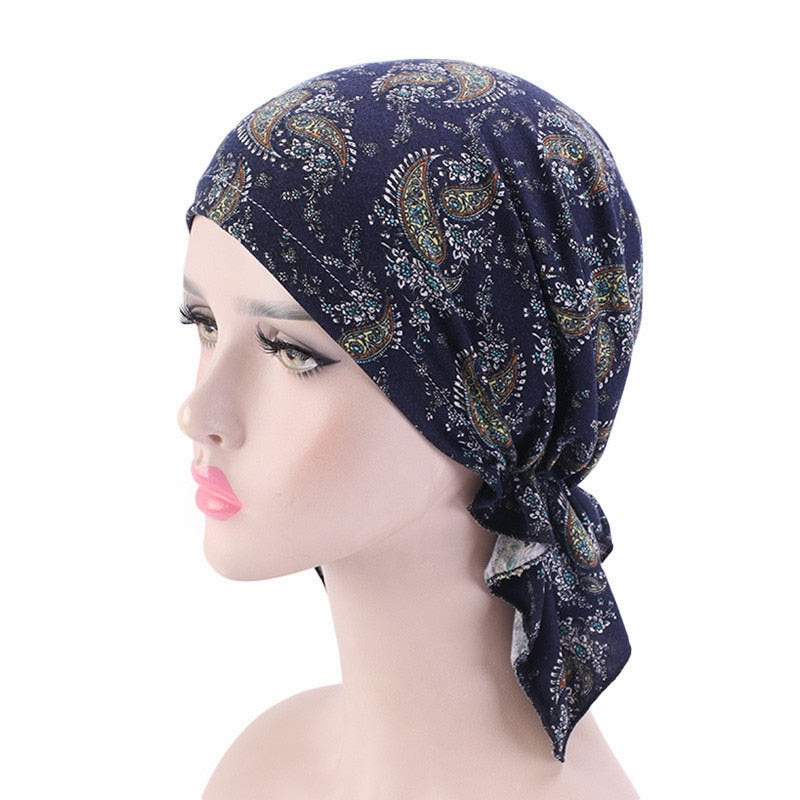 Bamboo cotton Pre-Tied Scarf, Turban Women between 54 models