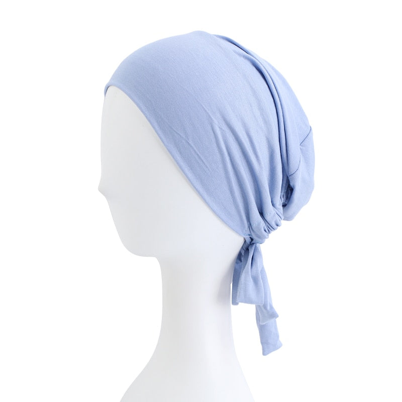 Bamboo cotton Pre-Tied Scarf, Turban Women between 54 models