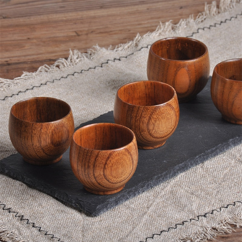 Wooden Cups Handmade Natural Beer Tea Coffee Milk Water