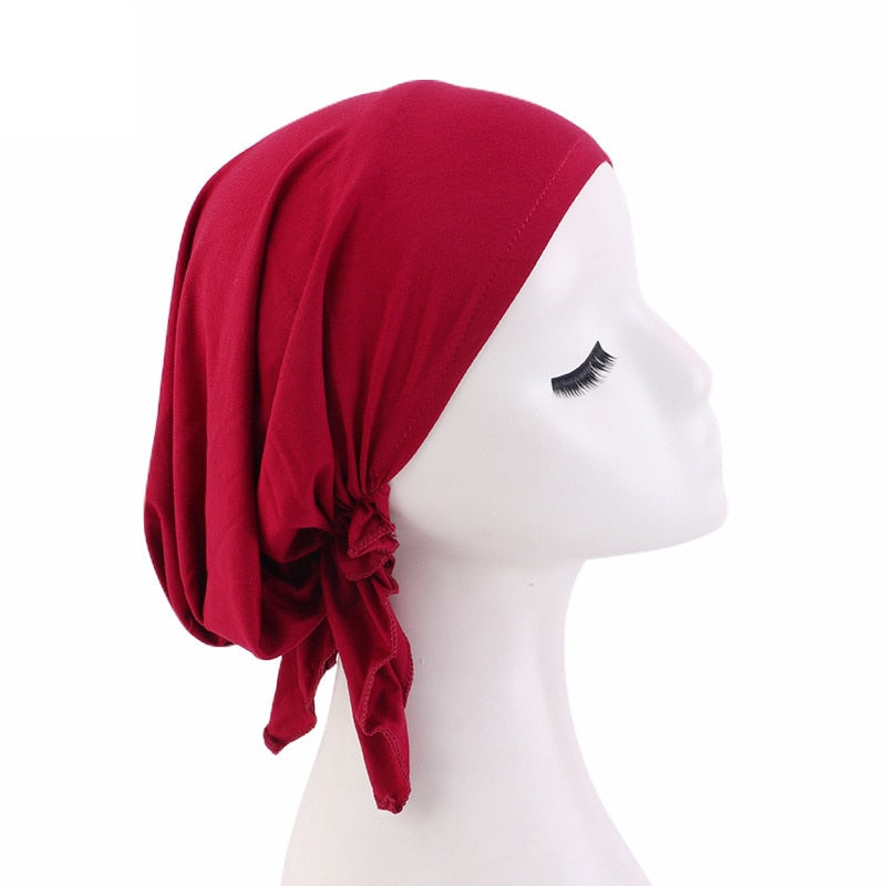 Bamboo cotton Pre-Tied Scarf, Turban Women between 54 models
