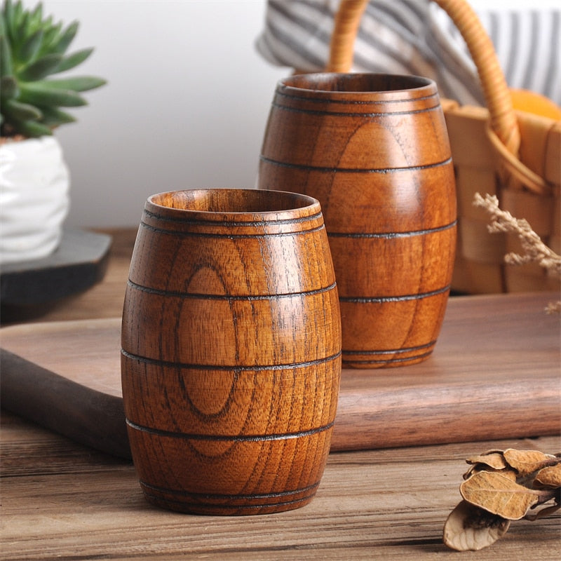 Wooden Cups Handmade Natural Beer Tea Coffee Milk Water