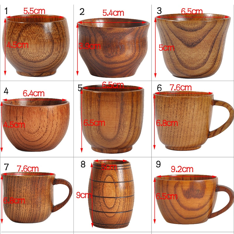 Wooden Cups Handmade Natural Beer Tea Coffee Milk Water