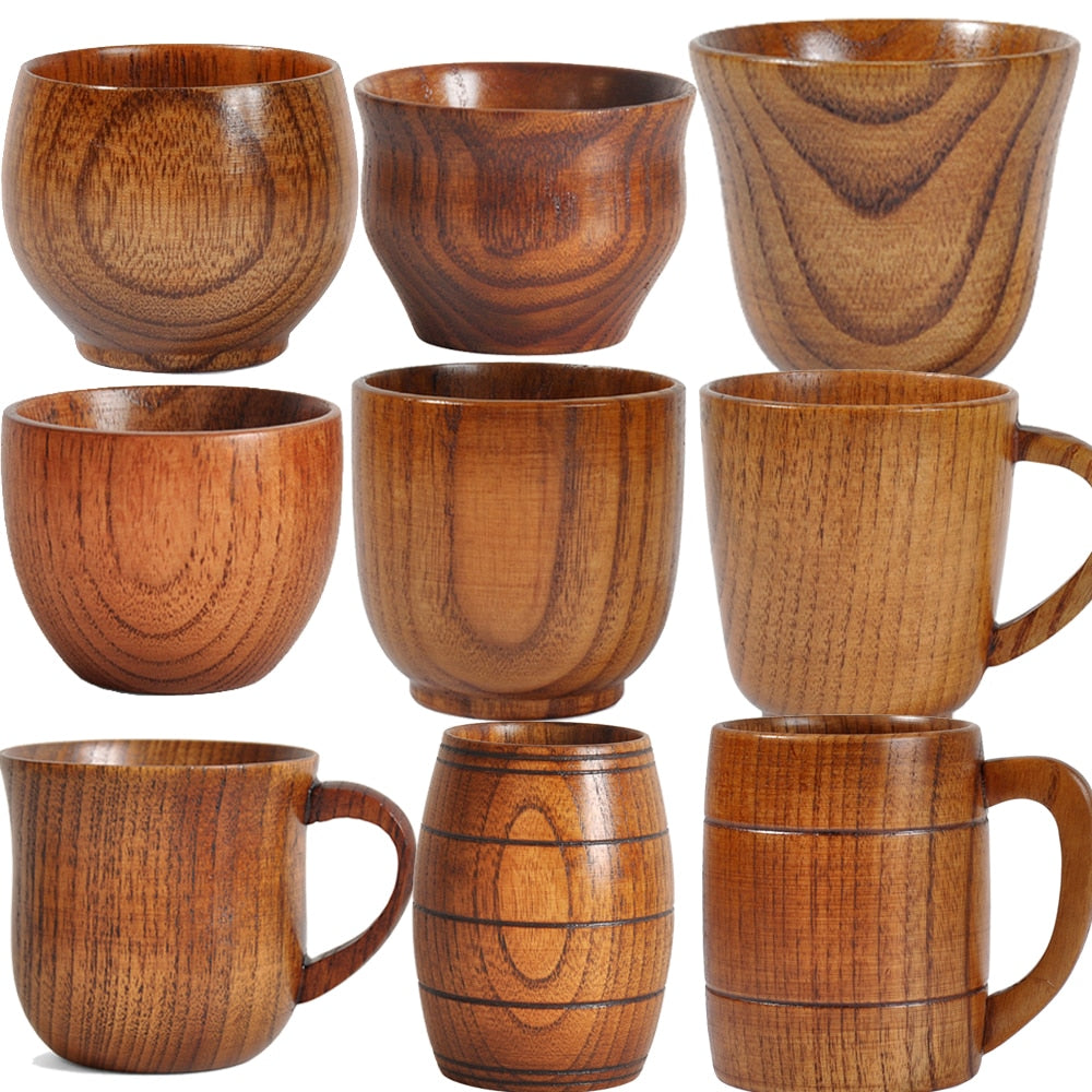 Wooden Cups Handmade Natural Beer Tea Coffee Milk Water