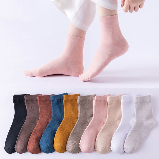 Bamboo Fiber Socks Women's 5 Pairs Colorful