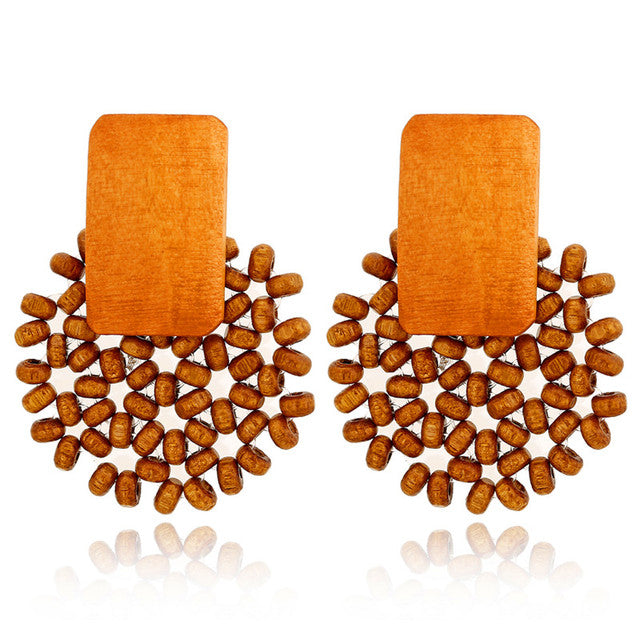 Handmade Bamboo Rattan Jewelry Earrings For Women