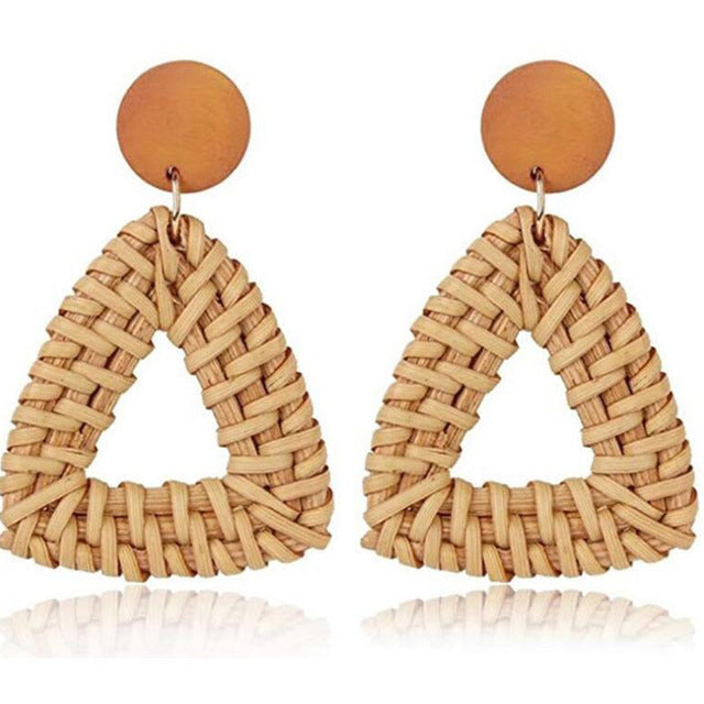 Handmade Bamboo Rattan Jewelry Earrings For Women